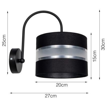 Vägglampa CORAL 1xE27/60W/230V svart
