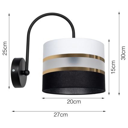 Vägglampa CORAL 1xE27/60W/230V svart