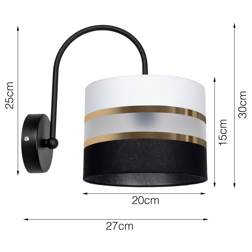 Vägglampa CORAL 1xE27/60W/230V svart