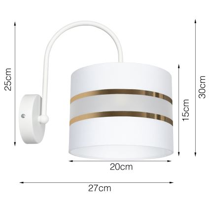 Vägglampa CORAL 1xE27/60W/230V vit