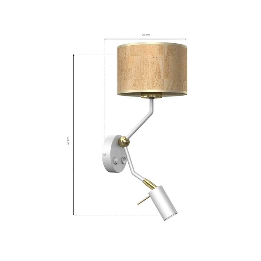 Vägglampa  CORK 1xE27/40W/230V + 1xGU10/MR11/7W