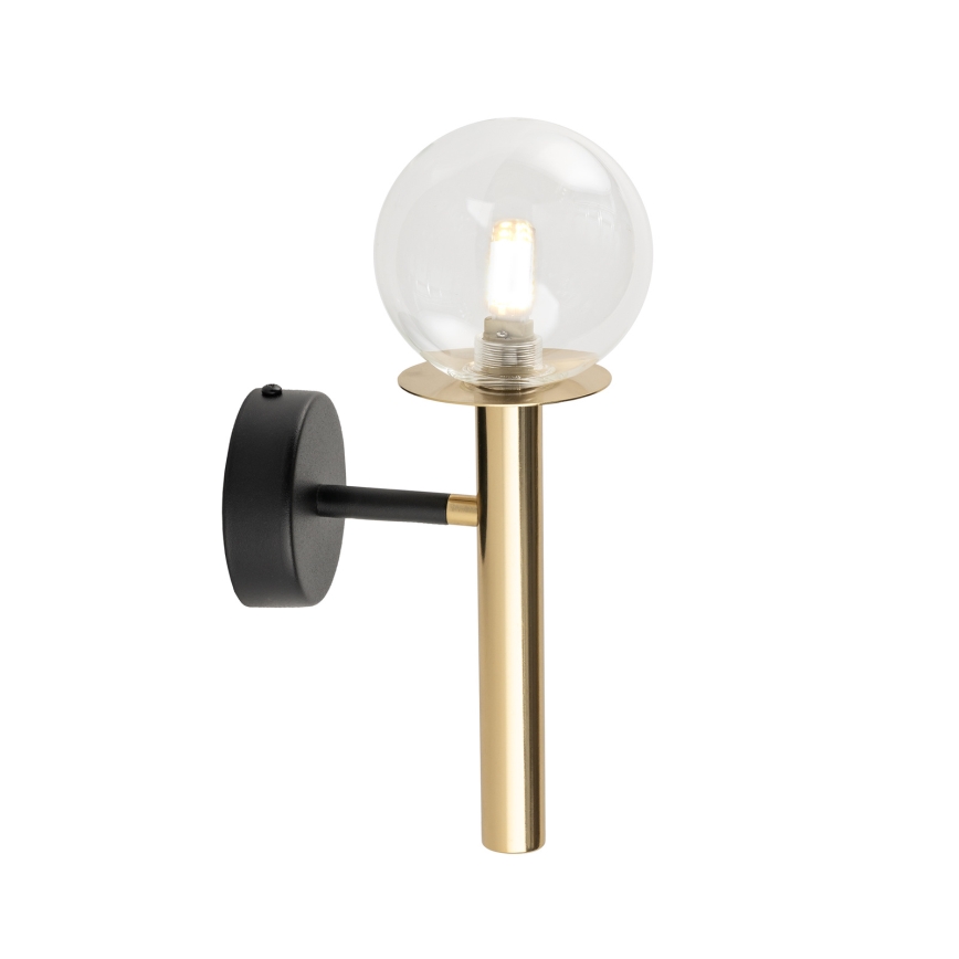 Vägglampa DAISY 1xG9/12W/230V guld/svart/genomskinlig