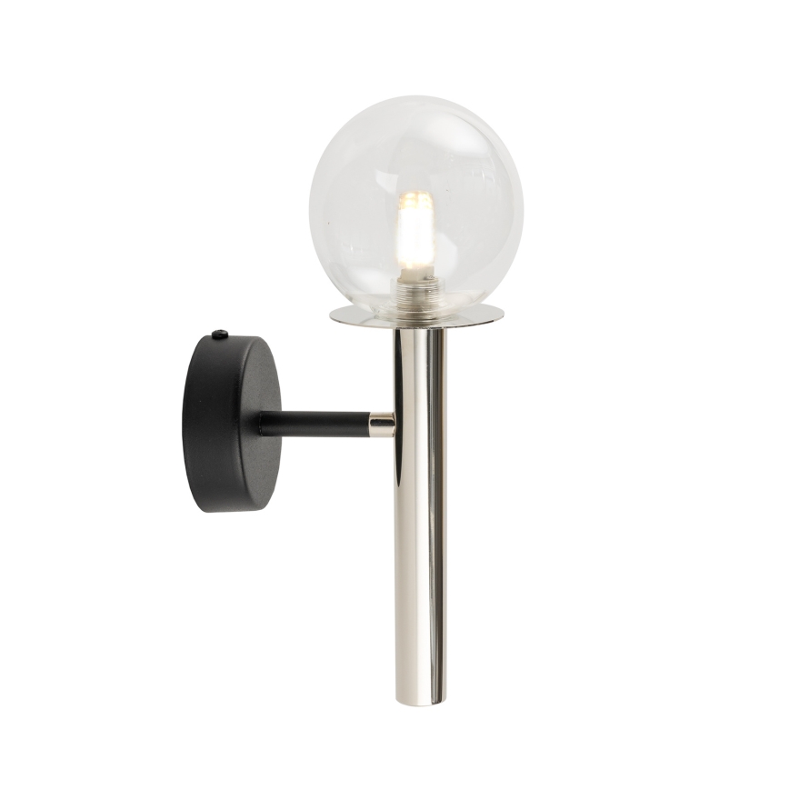 Vägglampa DAISY 1xG9/12W/230V skinande krom/svart/genomskinlig