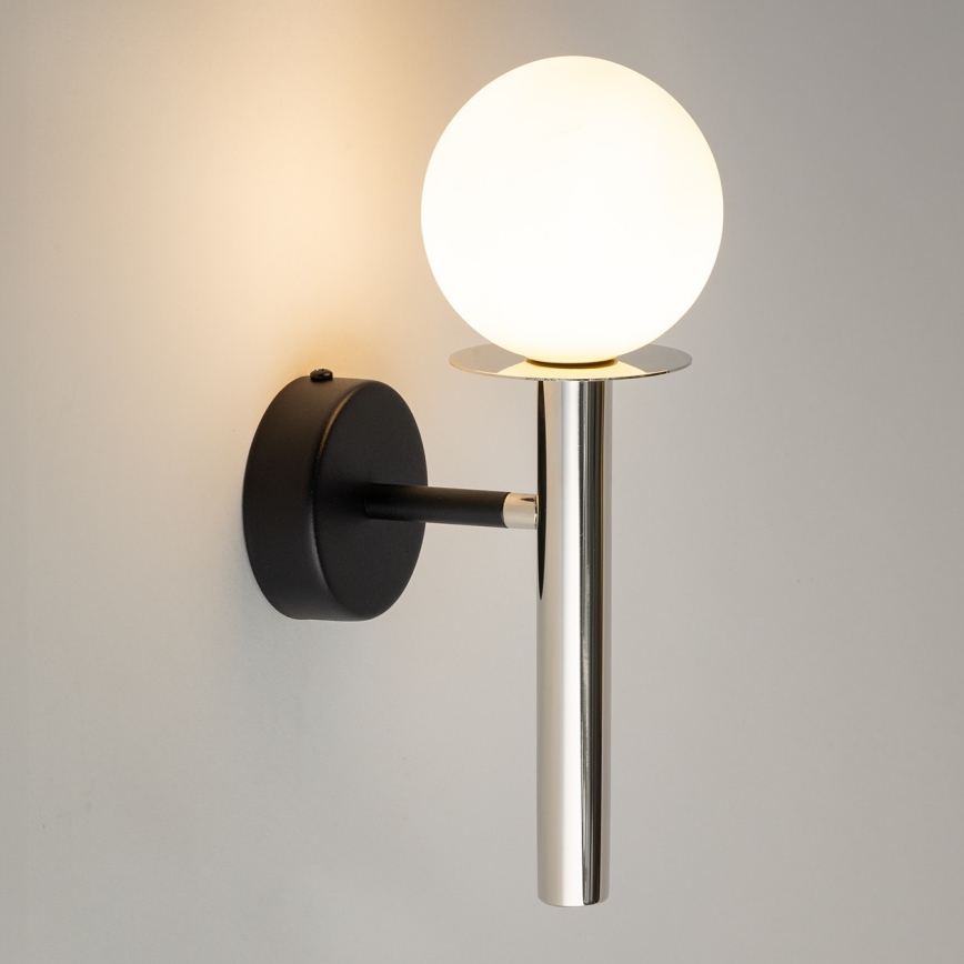 Vägglampa DAISY 1xG9/12W/230V skinande krom/svart/vit