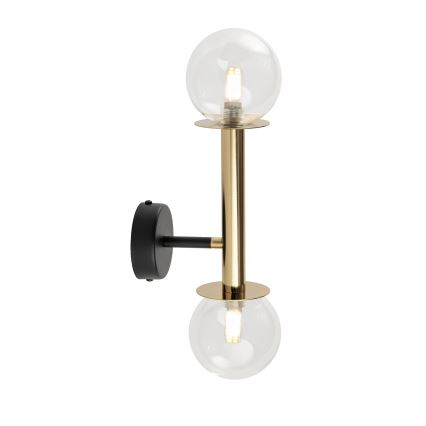 Vägglampa DAISY 2xG9/12W/230V guld/svart/genomskinlig