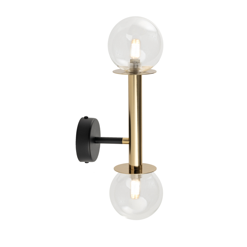 Vägglampa DAISY 2xG9/12W/230V guld/svart/genomskinlig