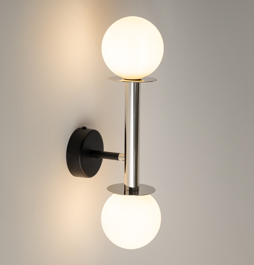 Vägglampa DAISY 2xG9/12W/230V skinande krom/svart/vit