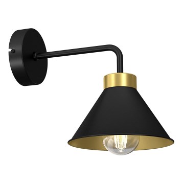 Vägglampa DEMET 1xE27/60W/230V svart/guld