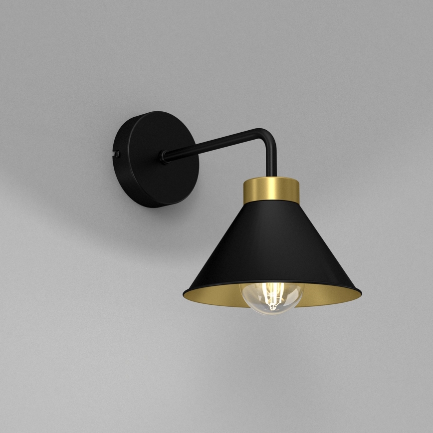 Vägglampa DEMET 1xE27/60W/230V svart/guld