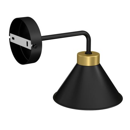Vägglampa DEMET 1xE27/60W/230V svart/guld