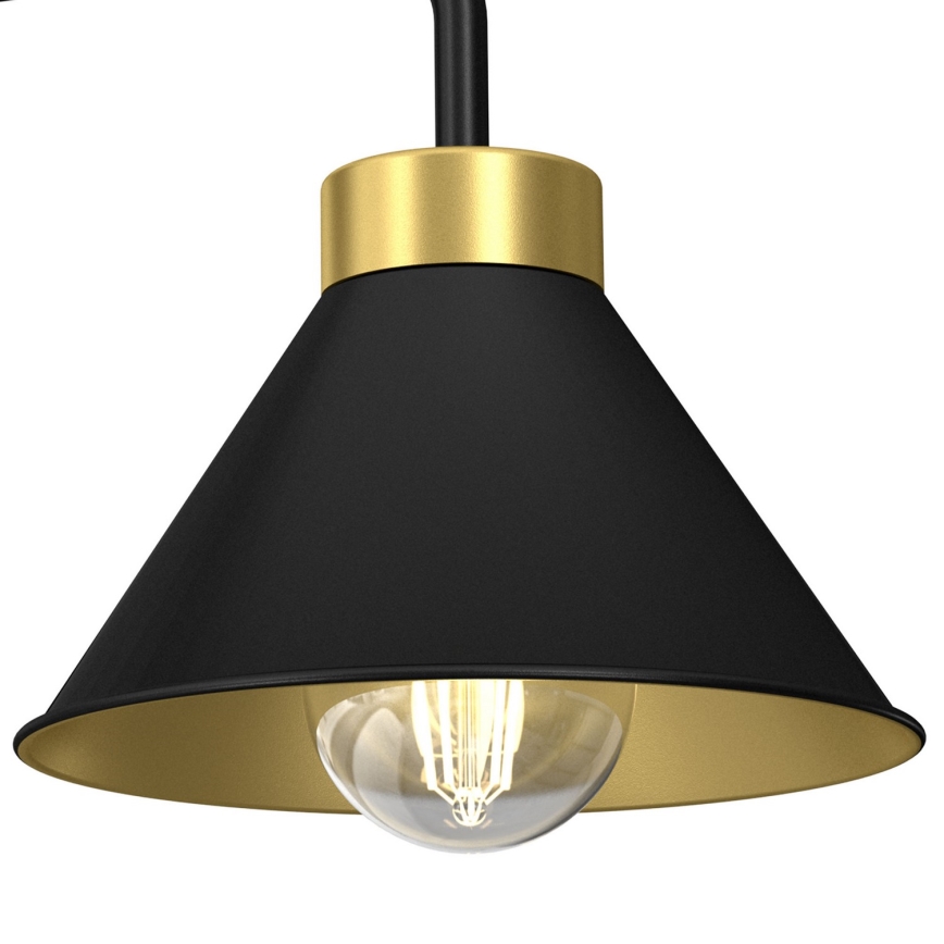 Vägglampa DEMET 1xE27/60W/230V svart/guld