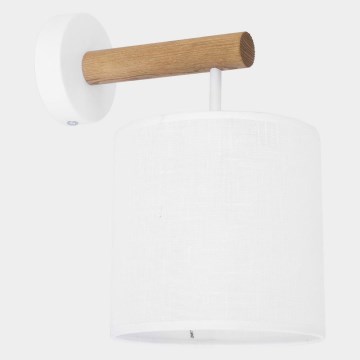 Vägglampa  DEVA 1xE27/60W/230V vit /trä