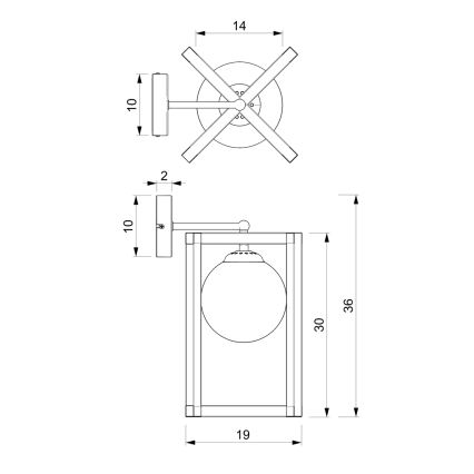 Vägglampa DIEGO 1xE14/40W/230V svart