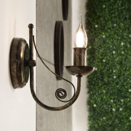 Vägglampa DONATO 1xE14x40W/230V patina