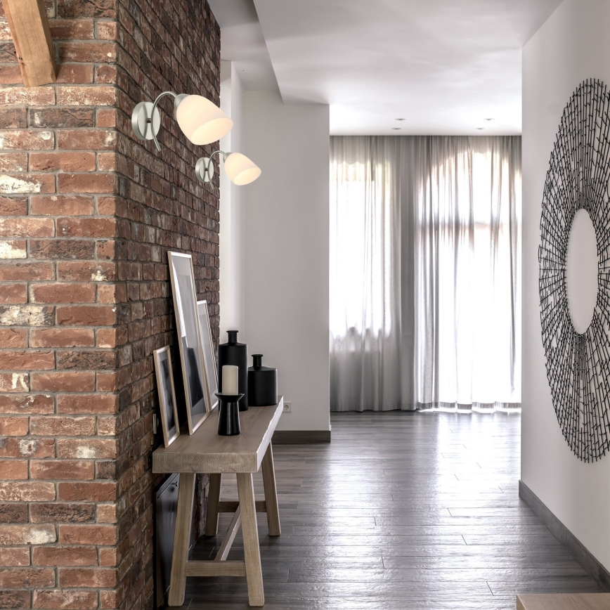 Vägglampa DONNA 1xE27/60W/230V nickel
