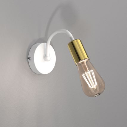 Vägglampa  DOW 1xE27/60W/230V vit/guld