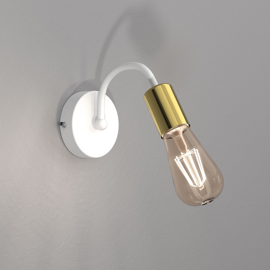 Vägglampa  DOW 1xE27/60W/230V vit/guld