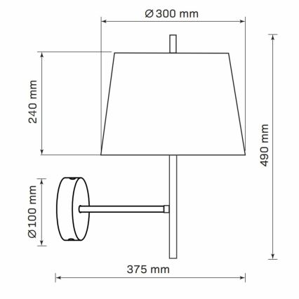 Vägglampa ELENA 1xE27/20W/230V svart