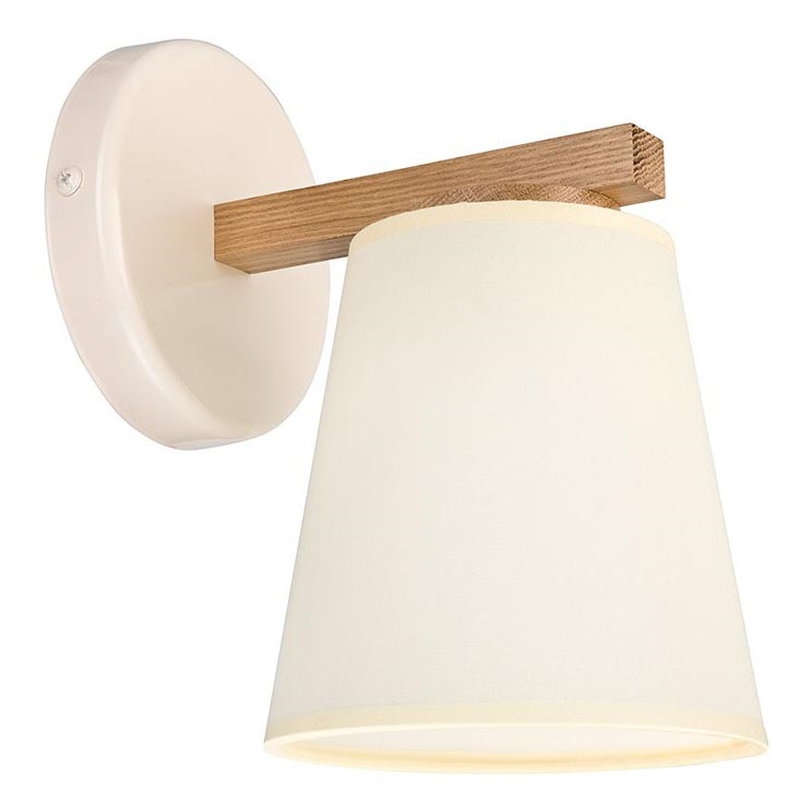 Vägglampa ELLIE 1xE27/15W/230V grädde/ek