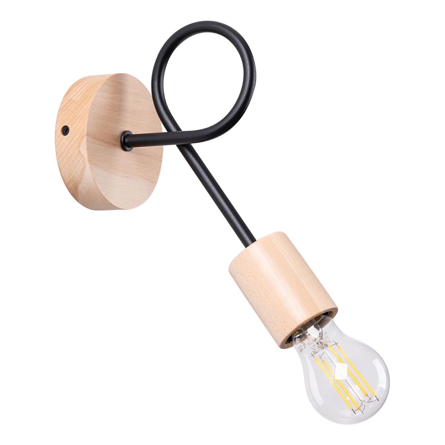 Vägglampa EMBER 1xE27/15W/230V svart/beige/bok