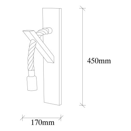 Vägglampa EREBOS 1xE27/40W/230V brun