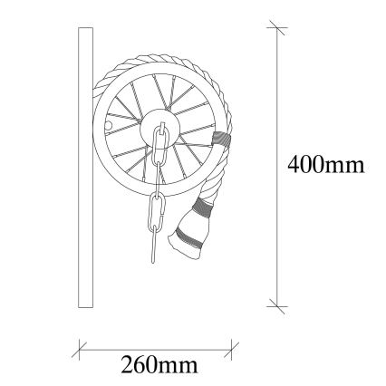 Vägglampa EREBOS 1xE27/40W/230V svart/brun