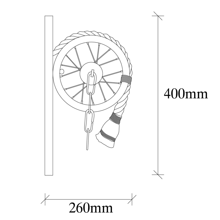 Vägglampa EREBOS 1xE27/40W/230V svart/brun