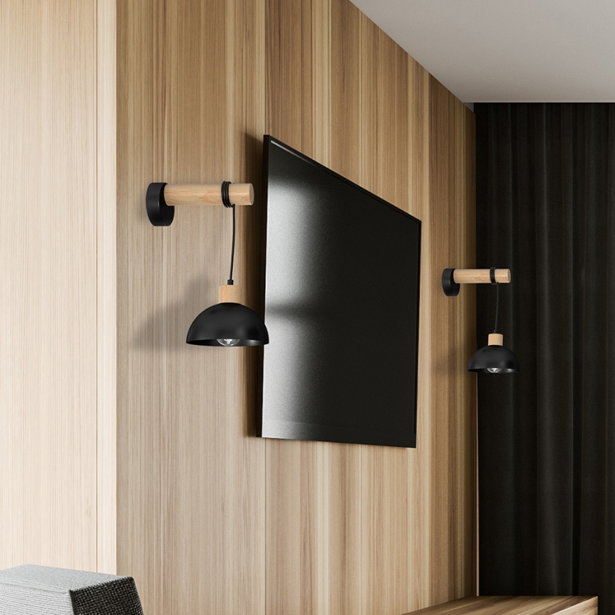 Vägglampa  ERIK 1xE27/60W/230V beige /svart 