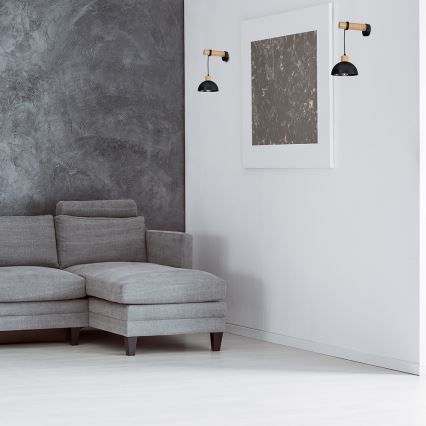 Vägglampa  ERIK 1xE27/60W/230V beige /svart 