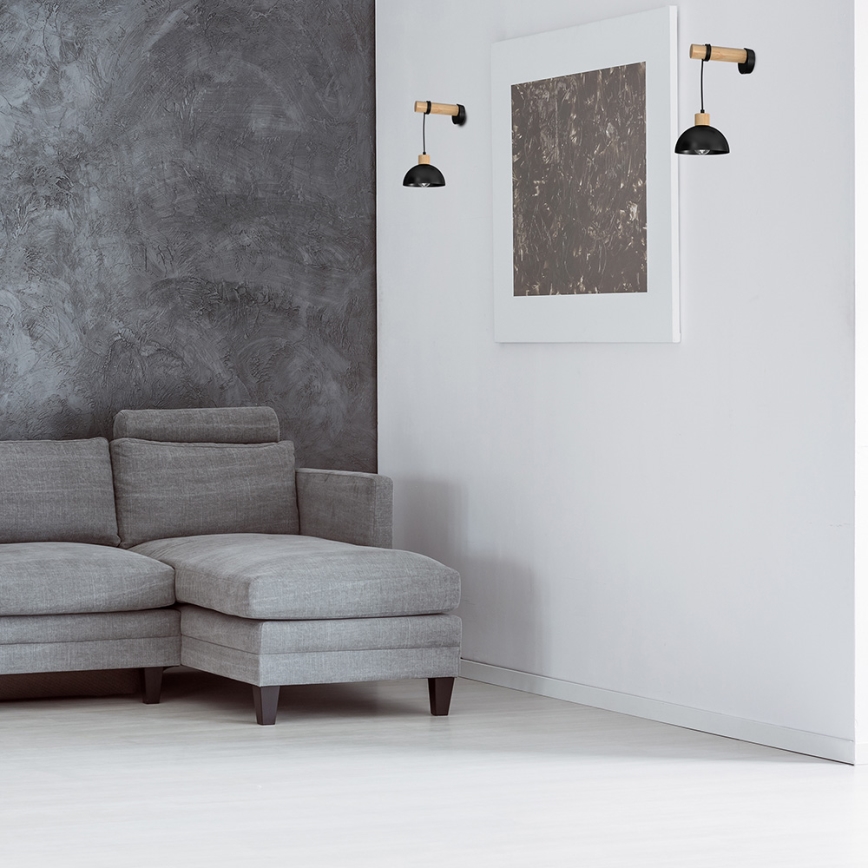 Vägglampa  ERIK 1xE27/60W/230V beige /svart 