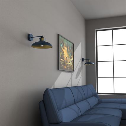 Vägglampa  FELIX 1xE27/60W/230V blå