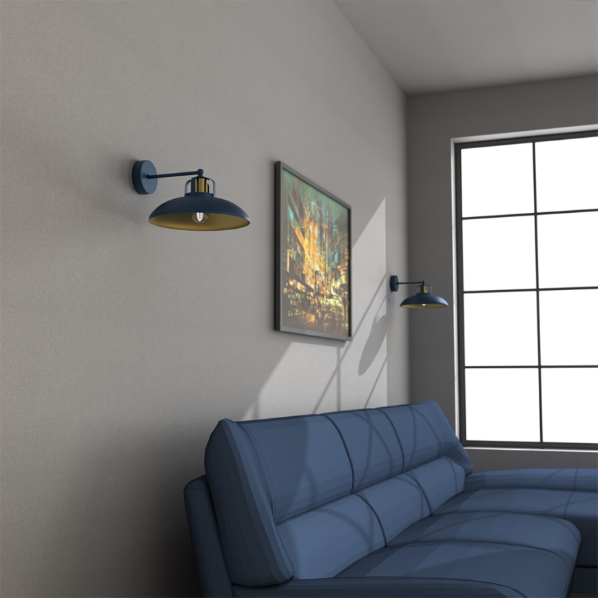 Vägglampa  FELIX 1xE27/60W/230V blå