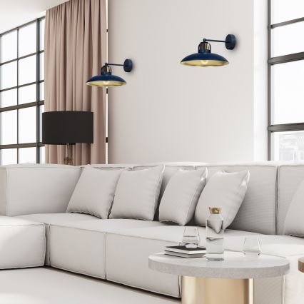 Vägglampa  FELIX 1xE27/60W/230V blå