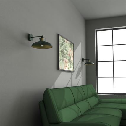 Vägglampa  FELIX 1xE27/60W/230V grön