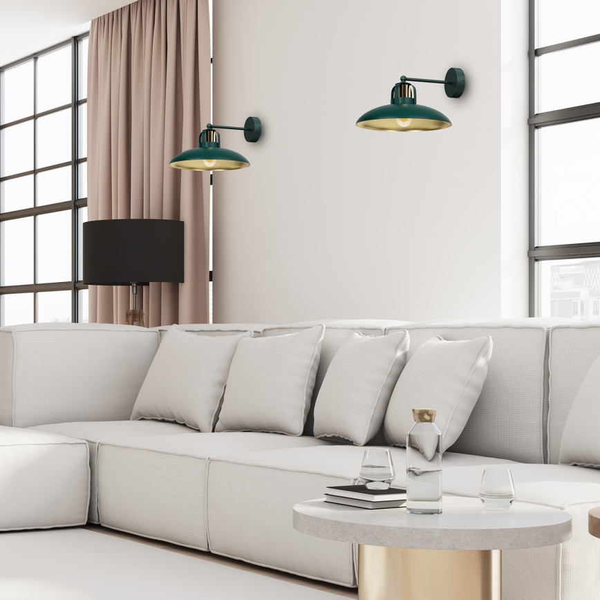 Vägglampa  FELIX 1xE27/60W/230V grön