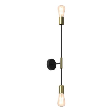 Vägglampa FLAME 2xE27/60W/230V svart/guld