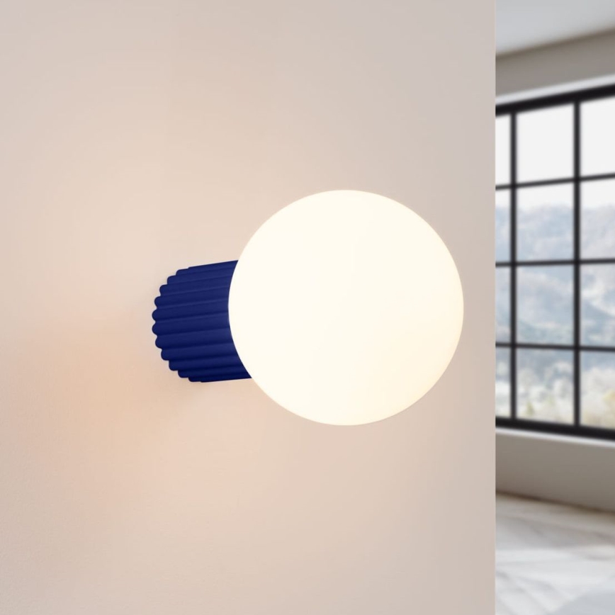 Vägglampa för badrum HALO 1xG9/8W/230V diameter 12 cm IP44 blå