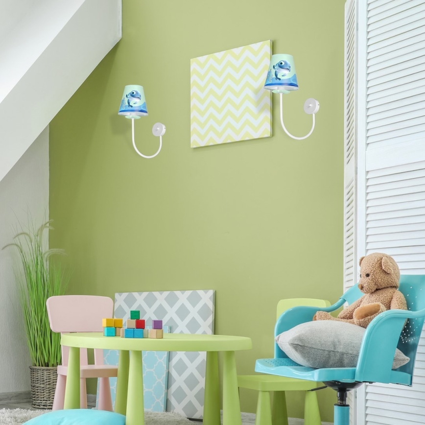 Vägglampa för barn  DOLPHIN 1xE14/40W/230V