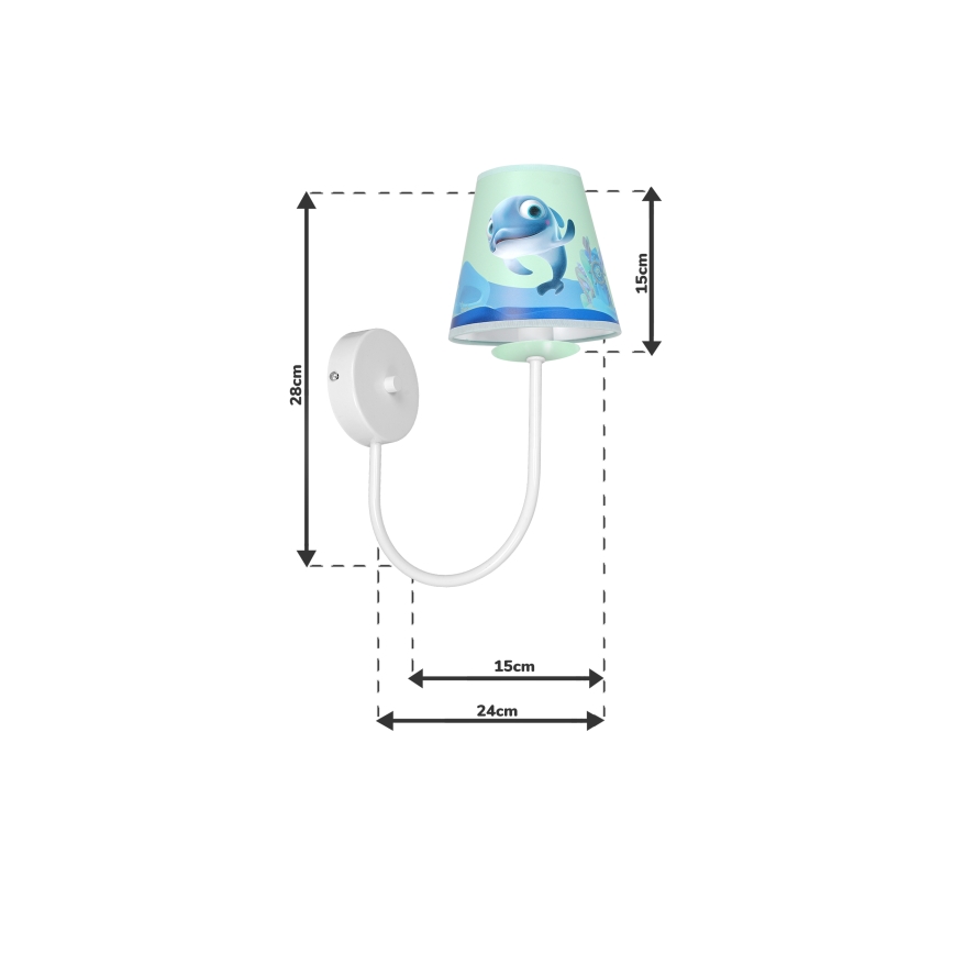 Vägglampa för barn  DOLPHIN 1xE14/40W/230V