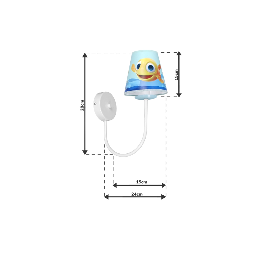 Vägglampa för barn  FISH 1xE14/40W/230V