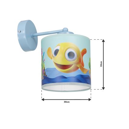 Vägglampa för barn  FISH 1xE27/60W/230V