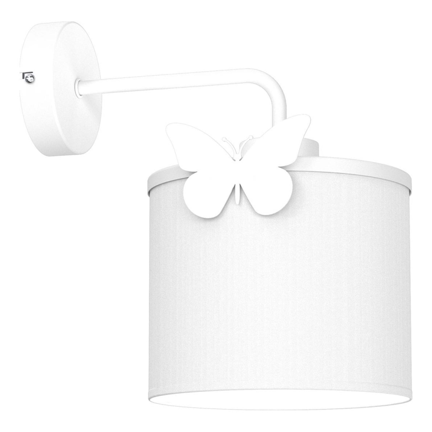 Vägglampa för barn SWEET 1xE27/15W/230V vit/fjäril