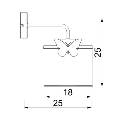 Vägglampa för barn SWEET 1xE27/15W/230V vit/fjäril