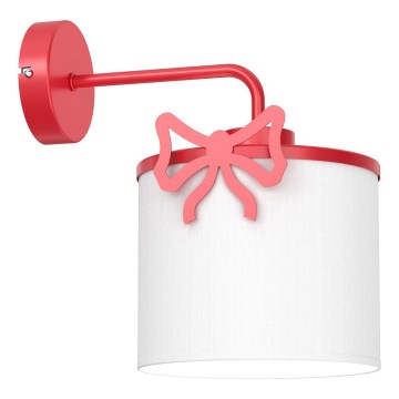 Vägglampa för barn SWEET 1xE27/15W/230V vit/röd/rosett