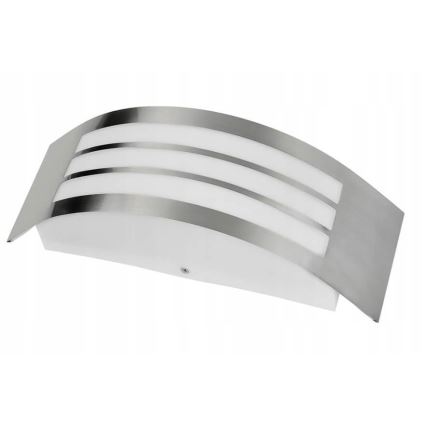 Vägglampa för utomhusbruk 1xE27/14W/230V IP44 matt krom