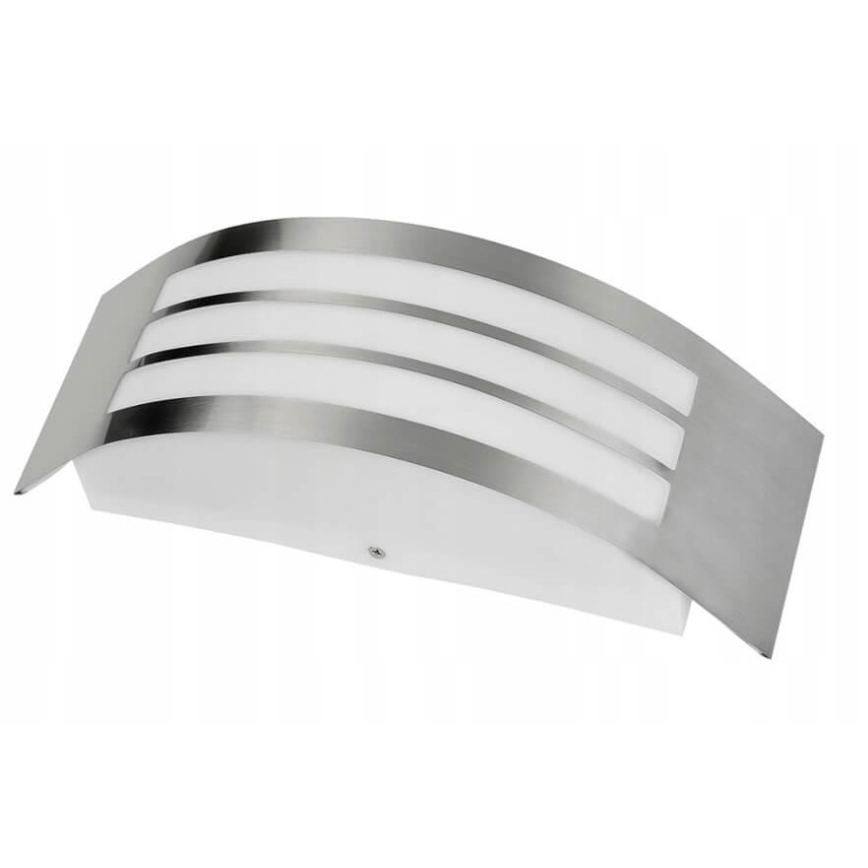 Vägglampa för utomhusbruk 1xE27/14W/230V IP44 matt krom