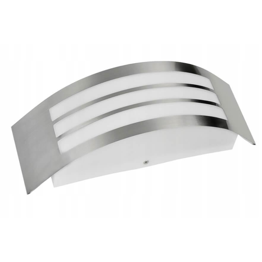 Vägglampa för utomhusbruk 1xE27/14W/230V IP44 matt krom