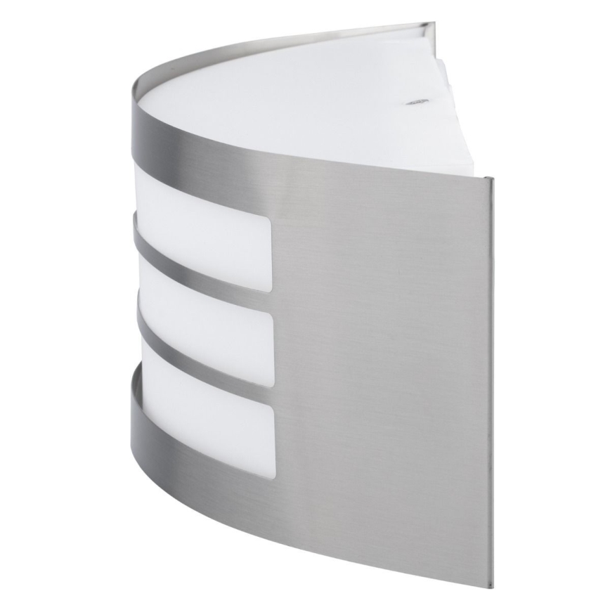 Vägglampa för utomhusbruk 1xE27/14W/230V IP44 matt krom