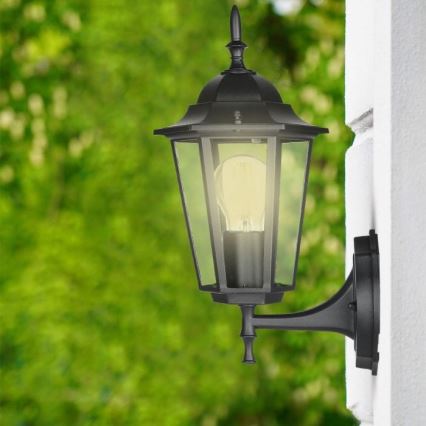 Vägglampa för utomhusbruk 1xE27/40W/230V IP44 svart