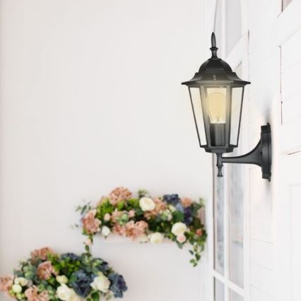 Vägglampa för utomhusbruk 1xE27/40W/230V IP44 svart